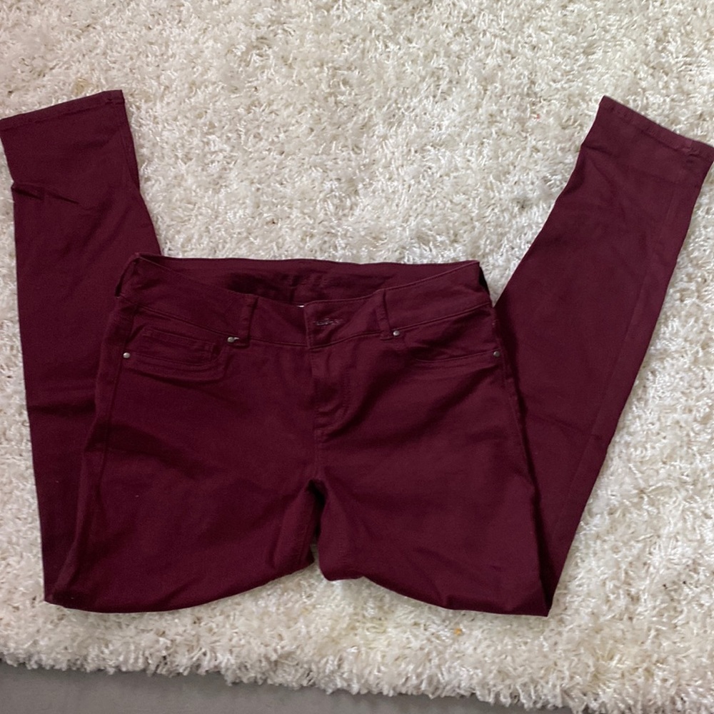 women Burgundy jeans from maurice’s